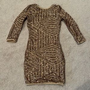 Rose gold sequin dress